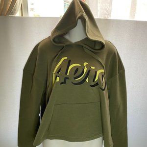 Aeropostale Sport Green Cropped Hoodie Size: XL